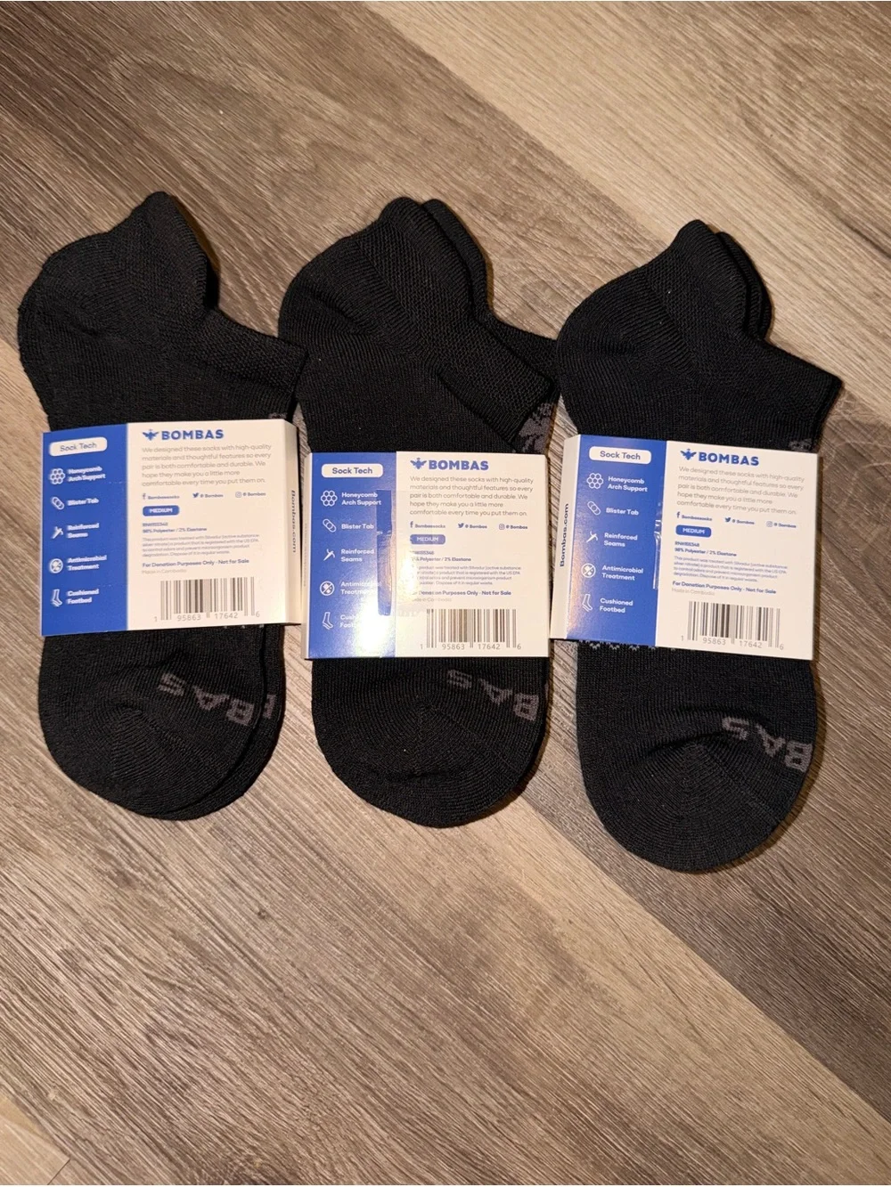 Bombas Black No-Show Socks - 3 Pack